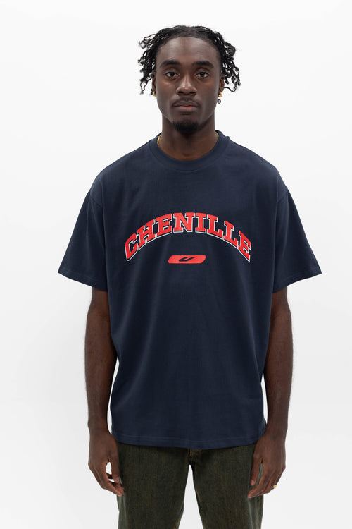 CHENILLE TEE NAVY BLUE